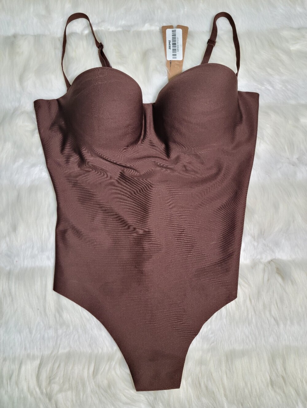 SKIMS Body Molded Underwire Bodysuit Brown Cocoa Medium Women NEW